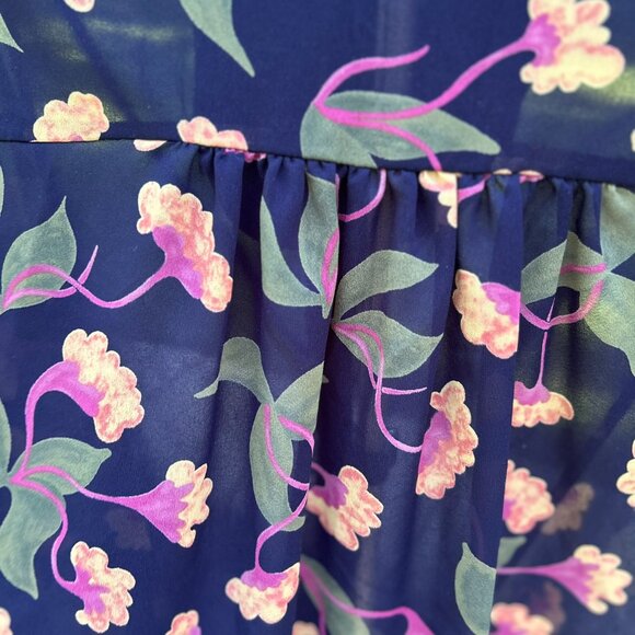 NWOT Anthropologie Maeve Floral High-Low Sheer Pintuck Tunic 4 - Picture 13 of 16